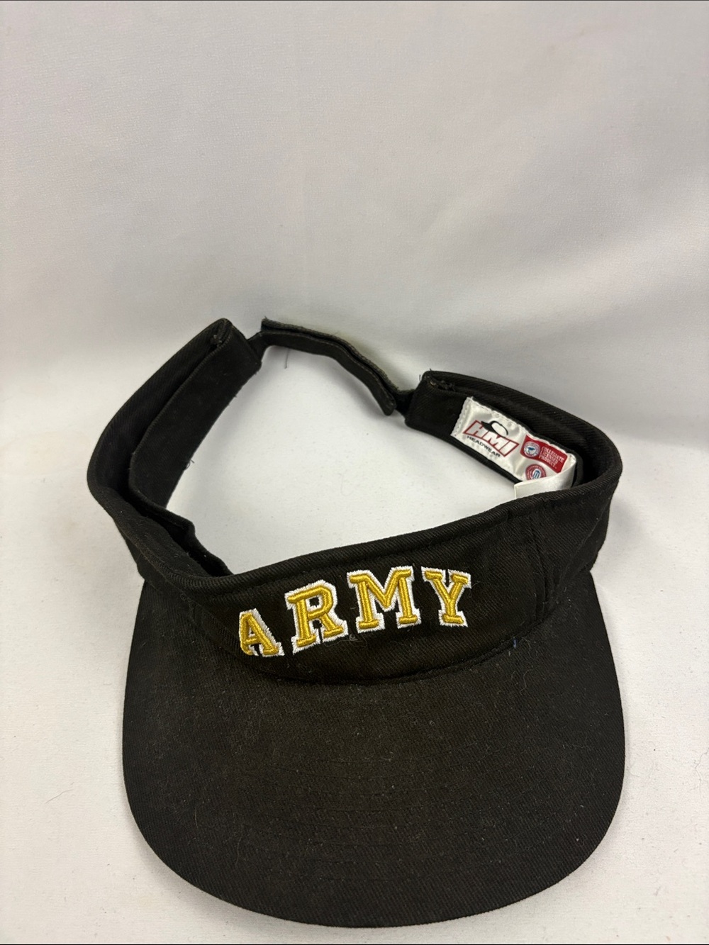 Vintage HMI Headwear ARMY West Point Black Knights Visor Hat Men's Black